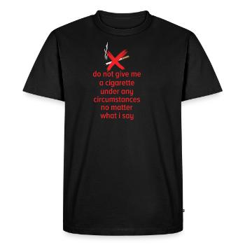 Smoke Free Exsmoker Gift Non-Smoking - Men's Premium Organic T-Shirt - black - Front - Nico (187cm)