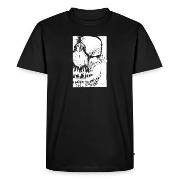 Dessin à l’encre des os du crâne - T-shirt Premium bio Homme - noir - Devant - Nico (187cm)