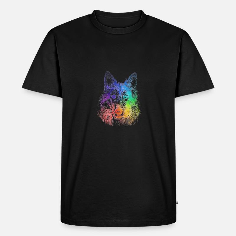 rainbow dog - Männer Premium Bio T-Shirt - Schwarz