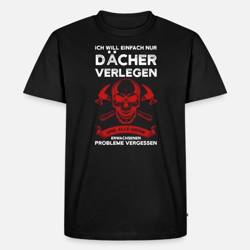 Dachdecker Beruf Dachdeckermeister Geschenk - Männer Premium Bio T-Shirt - Schwarz