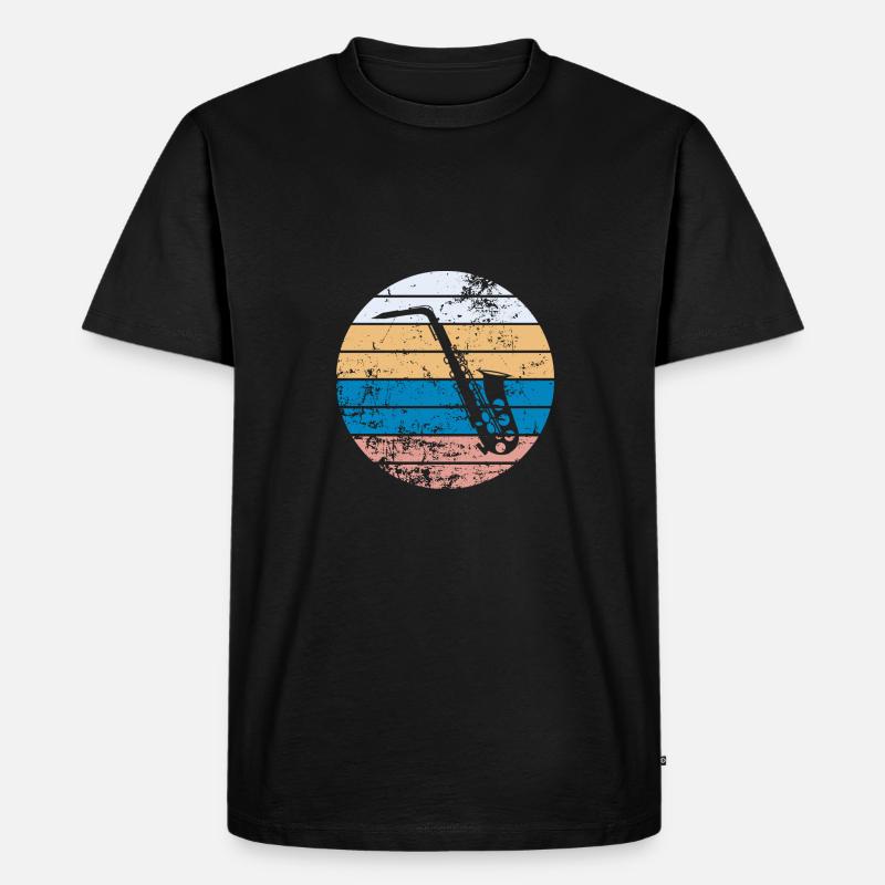 Saxofon - Männer Premium Bio T-Shirt - Schwarz