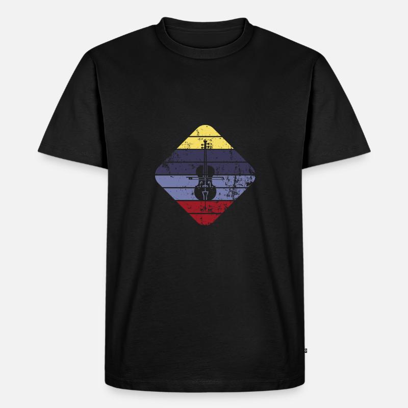 Cello - Männer Premium Bio T-Shirt - Schwarz