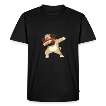 Funny Dabbing Pug - Funny Pug - Men's Premium Organic T-Shirt - black - Front - Nico (187cm)