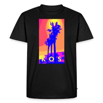 3 palm trees on Kos - Men's Premium Organic T-Shirt - black - Front - Nico (187cm)