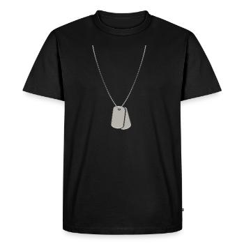 Dog tags / metal style - Men's Premium Organic T-Shirt - black - Front - Nico (187cm)