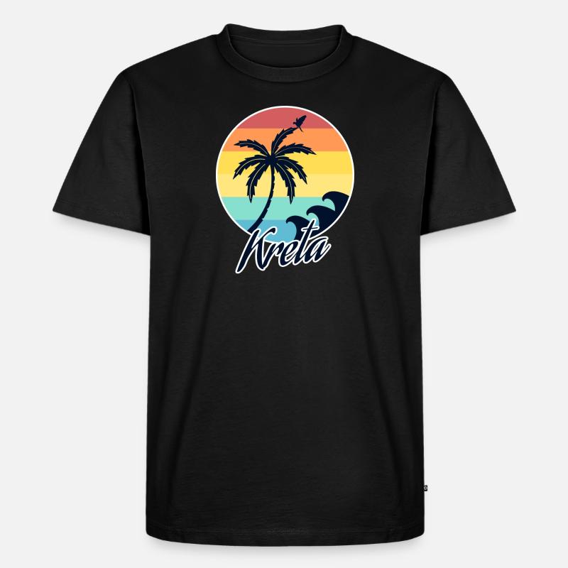 Kreta - Männer Premium Bio T-Shirt - Schwarz