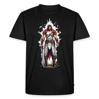 Retro Gaming Pixel Art Arcade Videogame Design - Men's Premium Organic T-Shirt - black - Front - Nico (187cm)