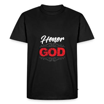 Bible Honoring God - Men's Premium Organic T-Shirt - black - Front - Nico (187cm)