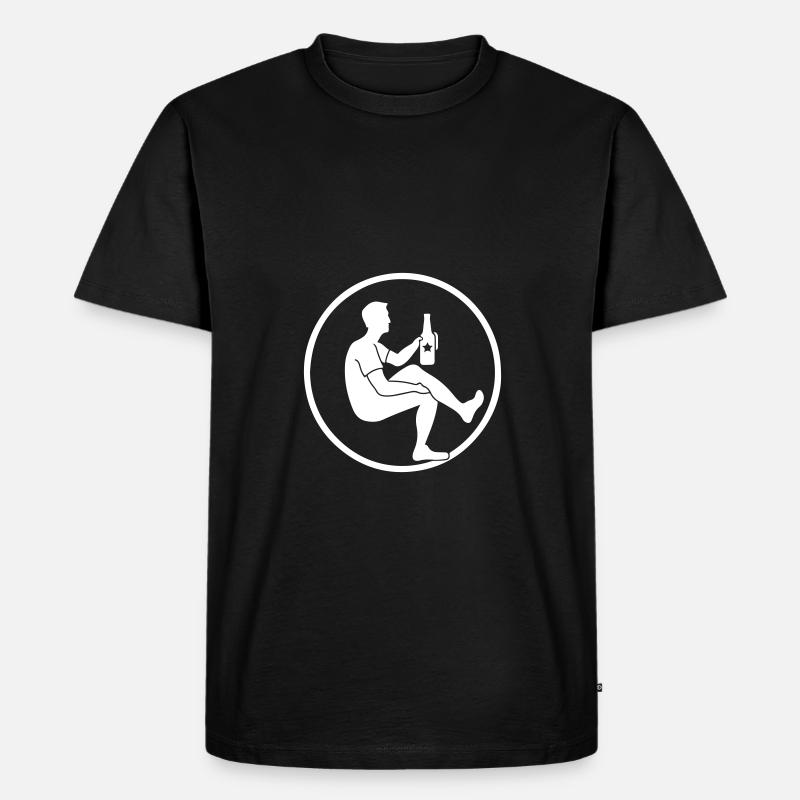 Bier Trinken Silhouette - Männer Premium Bio T-Shirt - Schwarz