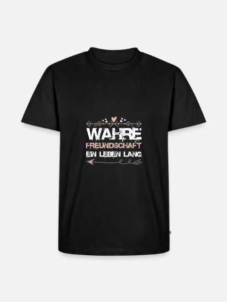 Freundschaft Spruch - Männer Premium Bio T-Shirt - Schwarz