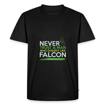 Dicton cool de la fauconnerie - T-shirt Premium bio Homme - noir - Devant - Nico (187cm)