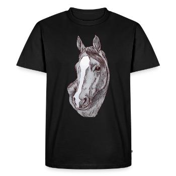Cheval motif animal motif animal animal - T-shirt Premium bio Homme - noir - Devant - Nico (187cm)