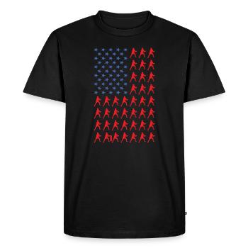 Sport Us Flag Ultimate Frisbee - T-shirt Premium bio Homme - noir - Devant - Nico (187cm)