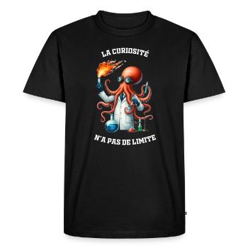 Pieuvre la curiosité n'a pas - Collection Métiers - T-shirt Premium bio Homme - noir - Devant - Nico (187cm)