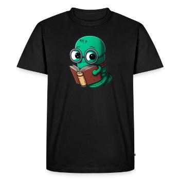 Rat de bibliothèque bibliophile Rat de bibliothèque - T-shirt Premium bio Homme - noir - Devant - Nico (187cm)