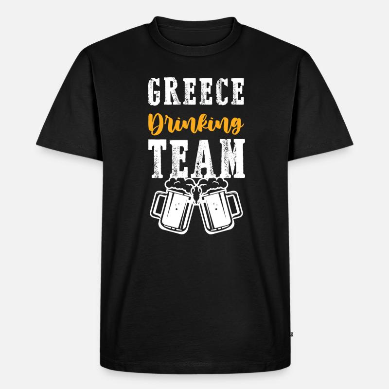 Grecia Drinking Team - Maglietta ecologica premium da uomo - nero