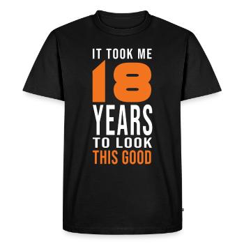 18 ème Il a fallu 18 ans pour être si beau 18ème naissance - T-shirt Premium bio Homme - noir - Devant - Nico (187cm)