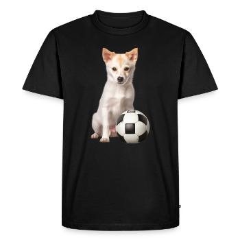 Chien avec balle - T-shirt Premium bio Homme - noir - Devant - Nico (187cm)