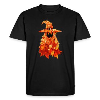 Sorcière effrayante à Halloween en automne - T-shirt Premium bio Homme - noir - Devant - Nico (187cm)