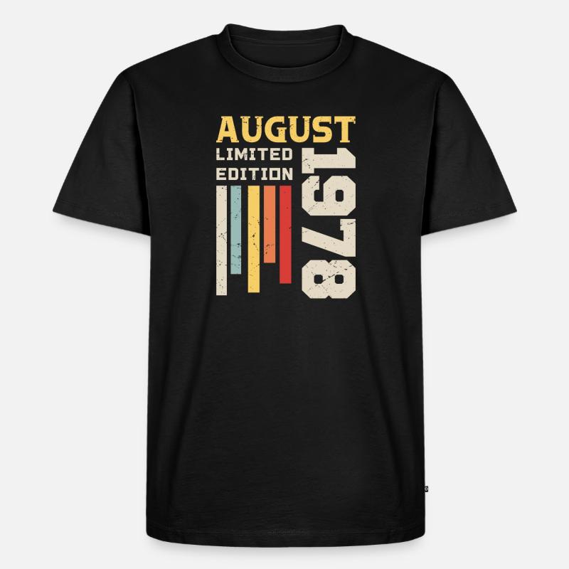 August 1978 - Geburtstagsgeschenk August 1978 August - Männer Premium Bio T-Shirt - Schwarz