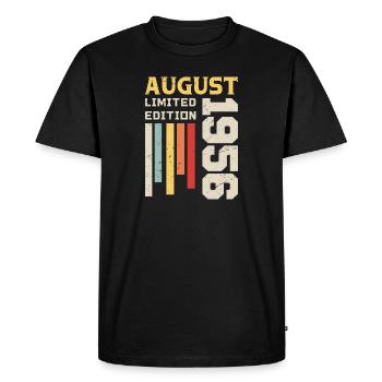 Août 1956 - Cadeau anniversaire Août 1956 Août - T-shirt Premium bio Homme - noir - Devant - Nico (187cm)