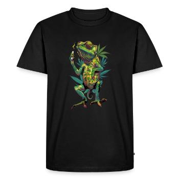 Stoner Cannabis Chamaeleon THC Joint - T-shirt Premium bio Homme - noir - Devant - Nico (187cm)