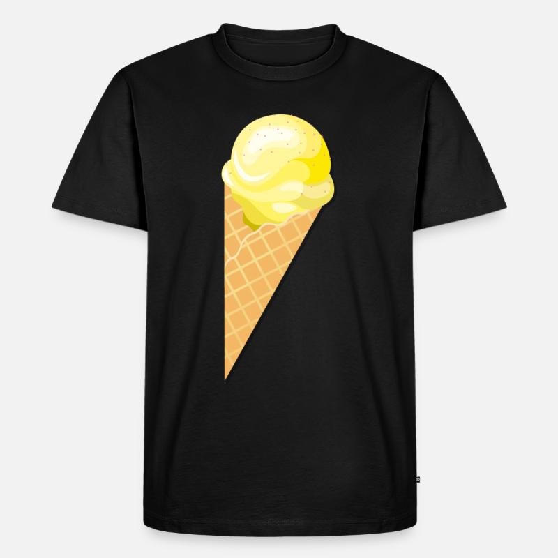 Kugel Vanille Eis Geschenk Idee - Männer Premium Bio T-Shirt - Schwarz