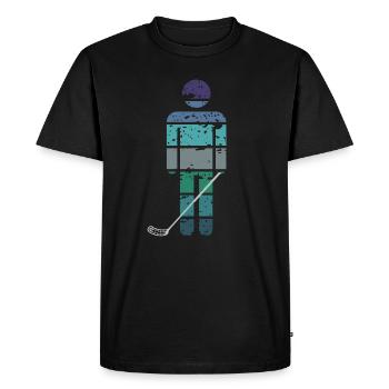floorball floorballer smart floorball player - Men's Premium Organic T-Shirt - black - Front - Nico (187cm)