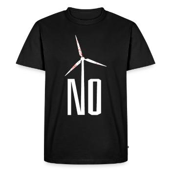 NO! Wind turbine no thanks - danger for birds - Men's Premium Organic T-Shirt - black - Front - Nico (187cm)