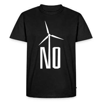 NO! Wind turbine no thanks - danger for birds - Men's Premium Organic T-Shirt - black - Front - Nico (187cm)