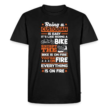 School Custodian Janitor Being A Custodian Is - Men's Premium Organic T-Shirt - black - Front - Nico (187cm)