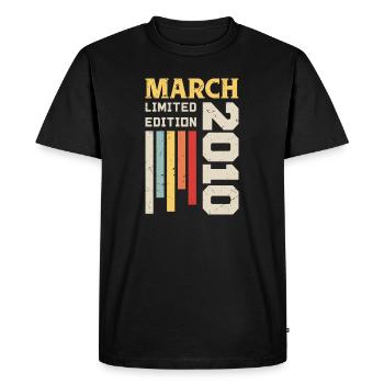 Mars 2010 - Cadeau anniversaire Mars 2010 Mars - T-shirt Premium bio Homme - noir - Devant - Nico (187cm)