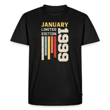 January 1999 - January 1999 Birthday Gift - Men's Premium Organic T-Shirt - black - Front - Nico (187cm)