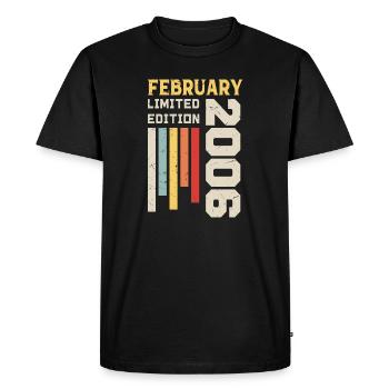 Février 2006 - Cadeau anniversaire Février 2006 - T-shirt Premium bio Homme - noir - Devant - Nico (187cm)