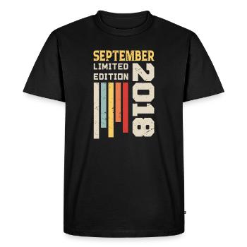 Septembre 2018 Cadeau anniversaire Septembre 2018 - T-shirt Premium bio Homme - noir - Devant - Nico (187cm)