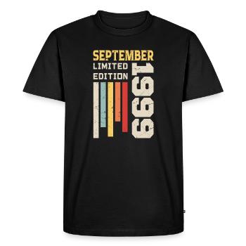 September 1999 Birthday Gift September 1999 - Men's Premium Organic T-Shirt - black - Front - Nico (187cm)