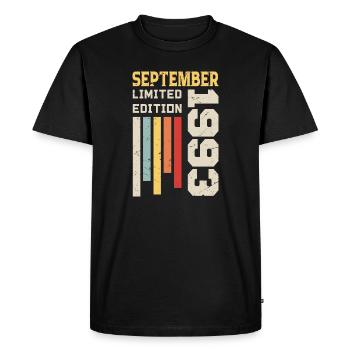 Septembre 1993 Cadeau anniversaire Septembre 1993 - T-shirt Premium bio Homme - noir - Devant - Nico (187cm)