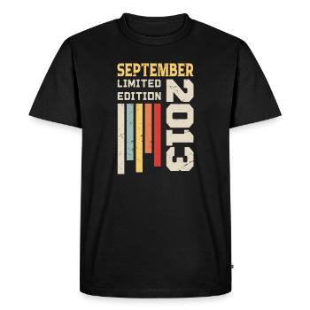 Septembre 2013 Cadeau anniversaire Septembre 2013 - T-shirt Premium bio Homme - noir - Devant - Nico (187cm)