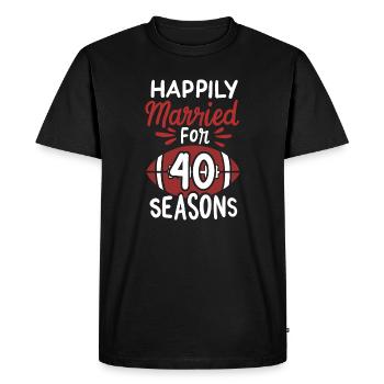 40e anniversaire de mariage heureusement marié 40 ans - T-shirt Premium bio Homme - noir - Devant - Nico (187cm)