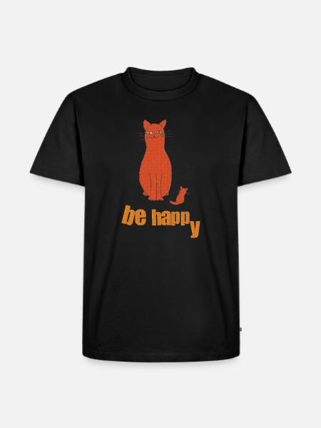 cat be happy - Men's Premium Organic T-Shirt - black