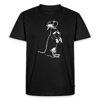 Teckel « Black Edition » - T-shirt Premium bio Homme - noir - Devant - Nico (187cm)