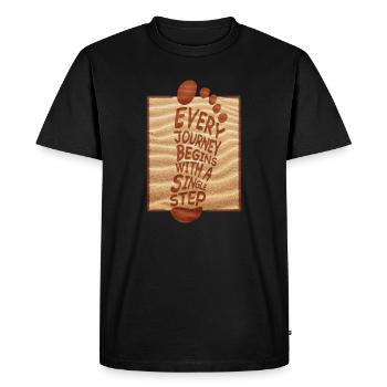 Vacances d’été à la plage Sable - T-shirt Premium bio Homme - noir - Devant - Nico (187cm)