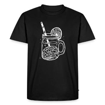 Brainfood 2 Inverser - T-shirt Premium bio Homme - noir - Devant - Nico (187cm)
