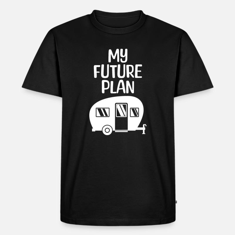 Wohnmobil Wanderer Statement Camping Camper - Männer Premium Bio T-Shirt - Schwarz