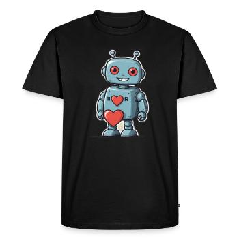 I Love Robots - Men's Premium Organic T-Shirt - black - Front - Nico (187cm)