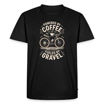 Graphique de vélo alimenté par le café - T-shirt Premium bio Homme - noir - Devant - Nico (187cm)