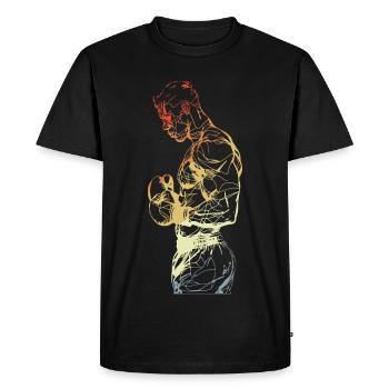 Vintage Boxer - Men's Premium Organic T-Shirt - black - Front - Nico (187cm)