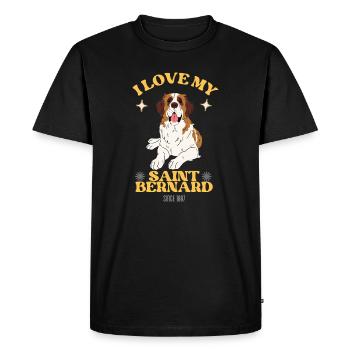 Saint-Bernard énorme chien géant race chien couché - T-shirt Premium bio Homme - noir - Devant - Nico (187cm)