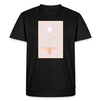 Minimalist Botanical Art - Men's Premium Organic T-Shirt - black - Front - Nico (187cm)