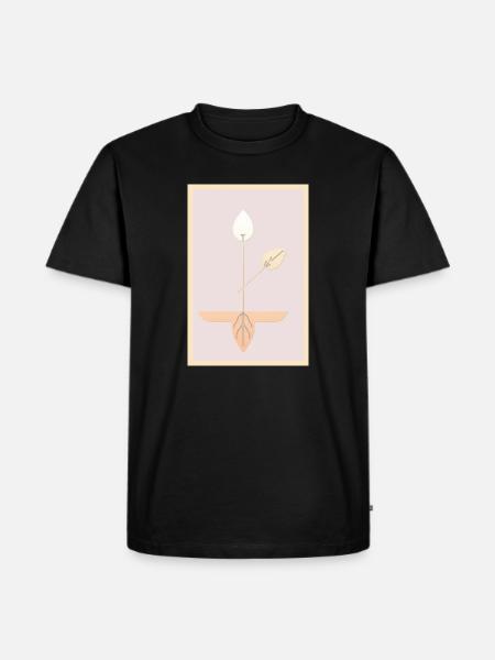 Minimalist Botanical Art - Men's Premium Organic T-Shirt - black